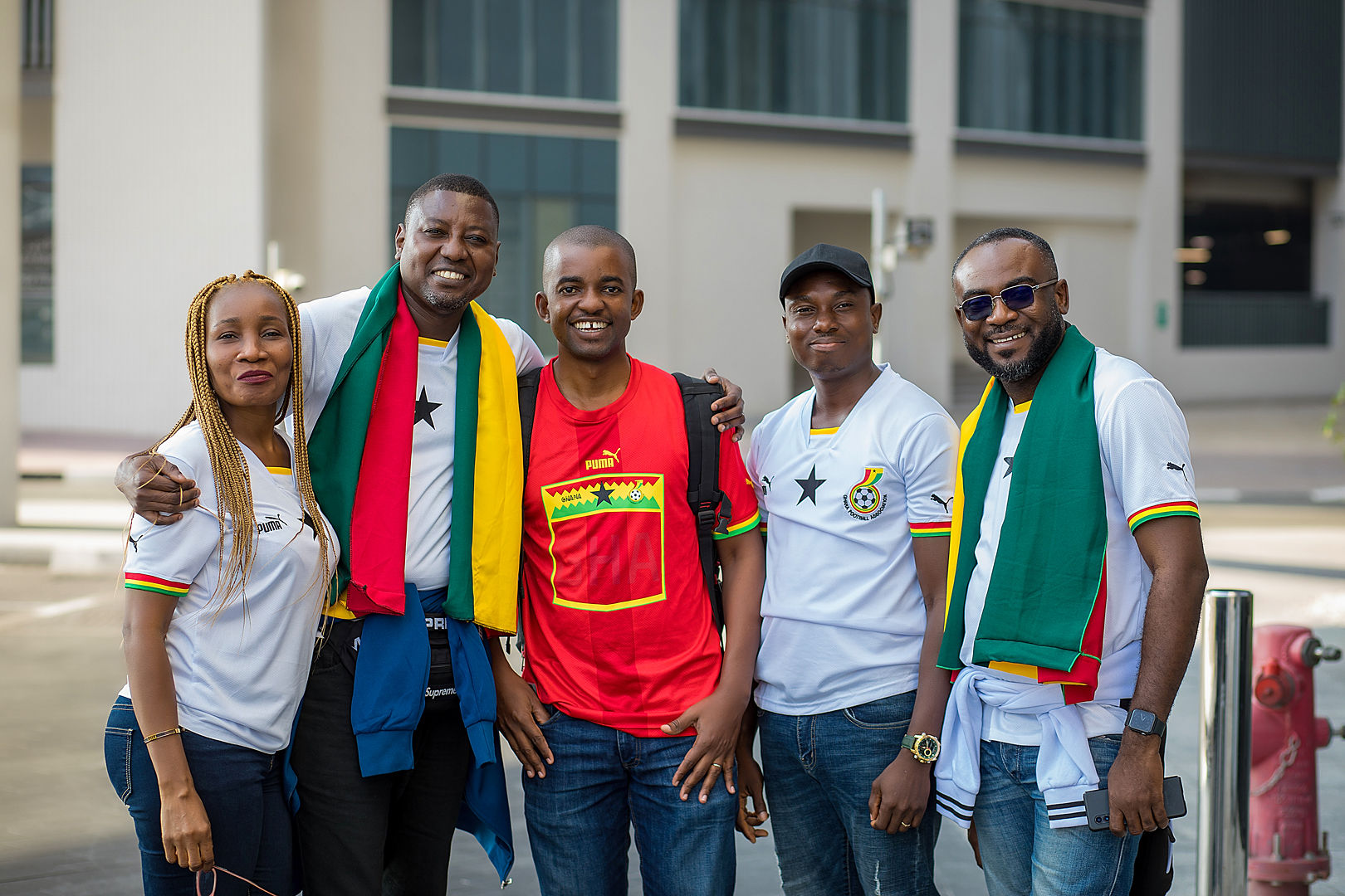 Group of smiling fans