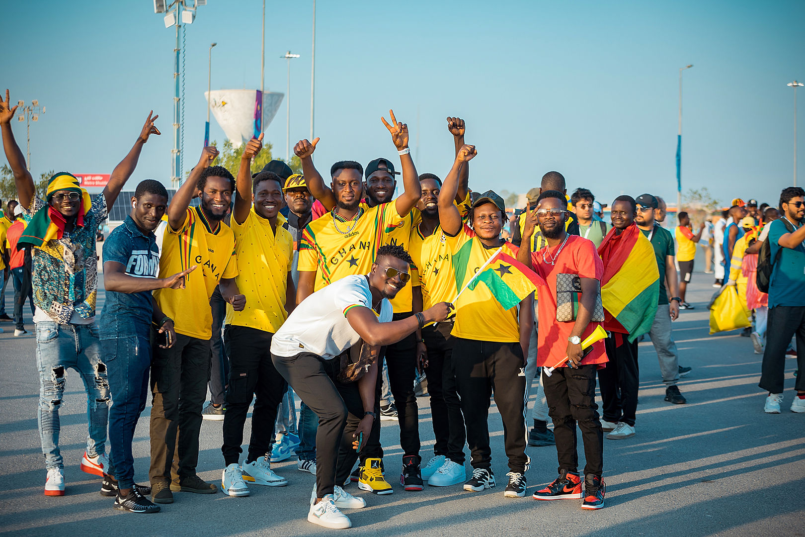 Fans in yellow jerseys